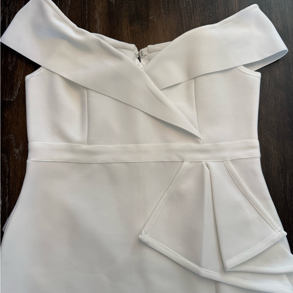 White Bandage Off Shoulder Bodycon Dress Size XL - Picture 9 of 11